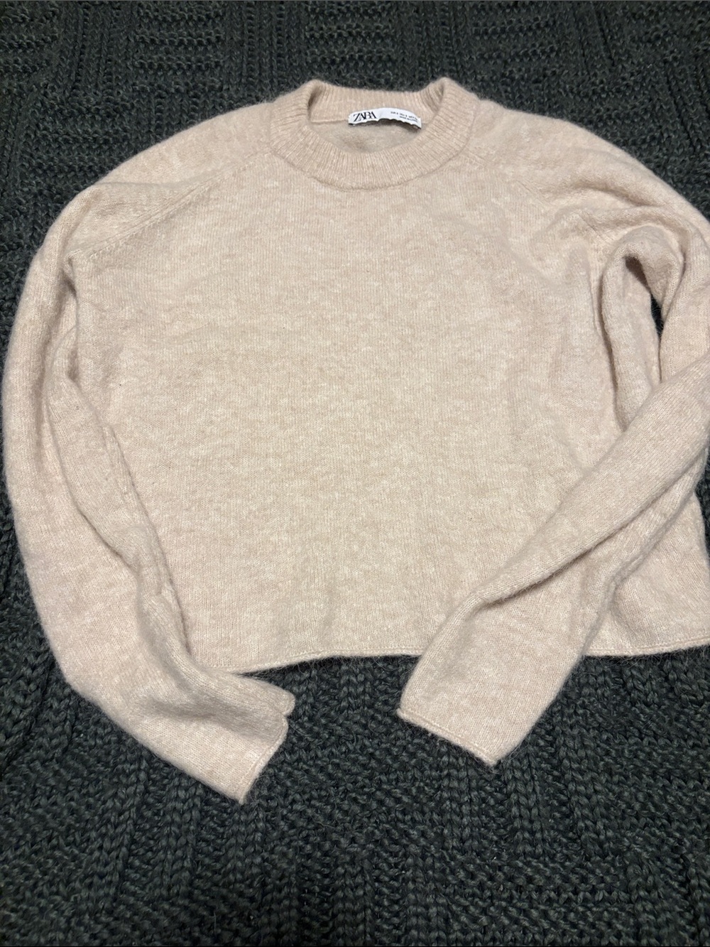 Zara Soft Beige Crewneck Sweater